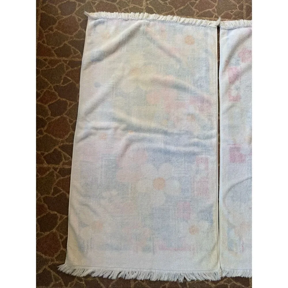 Vintage Rare Cannon Towel Set of 2 1970s Great Day Flower Power